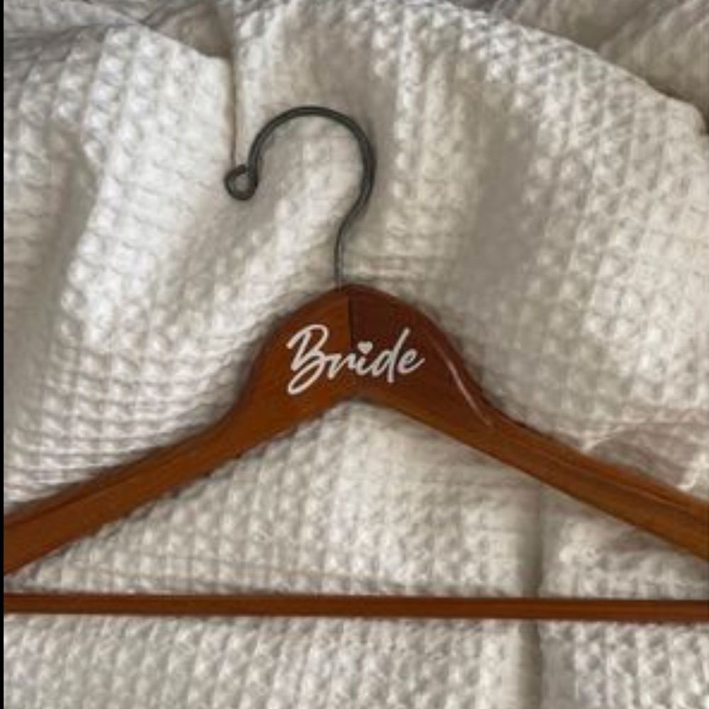 Bride Dress Clothes Hanger Wood White Wedding Gift New